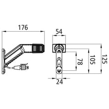 Superpoint IV LED, 12/24V, right, 1.00m, 2-pin Superseal