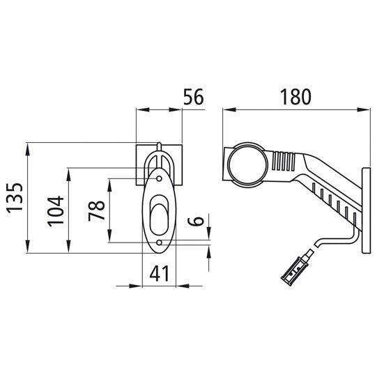 Superpoint III LED, 24 V, left, rt/ws/ge, 1.25 m, P&amp;R