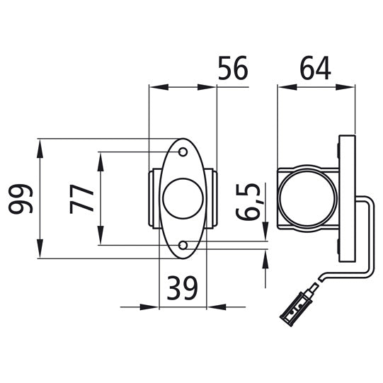 Superpoint III LED, 24 V, L/R, rt/ws/ge, 0.15 m, P+R