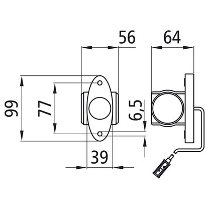 Superpoint III LED, 24 V, L/R, rt/ws/ge, 0.15 m, P+R