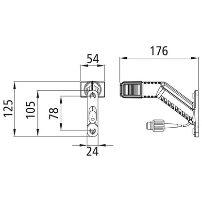 Superpoint IV LED, 12/24 V, left, URL for EcoLED II, 2-pin ASS2