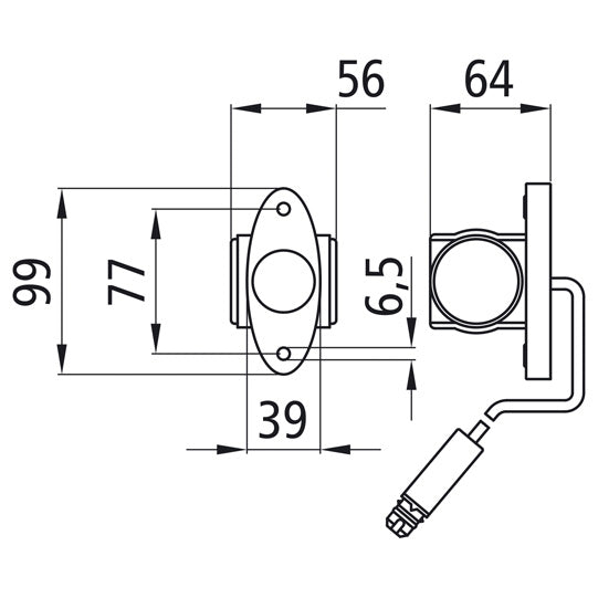 Superpoint III LED, 24 V, L/R, 0.50 m, 3-pin