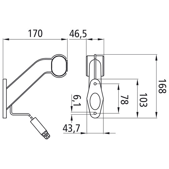 Superpoint II, 24 V, right, 1.25 m, 3-pin ASS