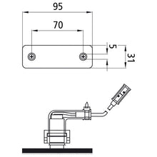 Sidepoint, 24 V, white, 0.25 m, P&R, recessed, w. rubber base.