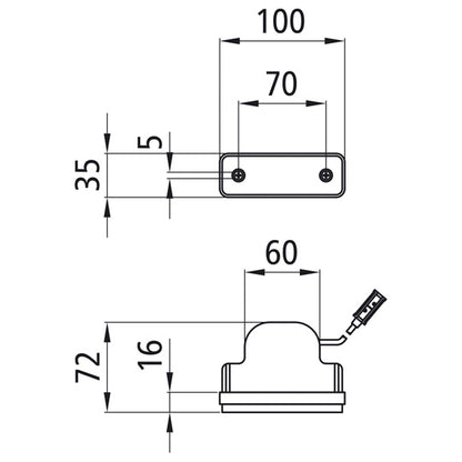 Flatpoint I LED, 24 V, white, 1.50 m, P&amp;R, recessed version