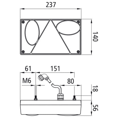 Multipoint LED, 24 V, right, PG, 1.80 m m. 7-pin ASS, with RFS