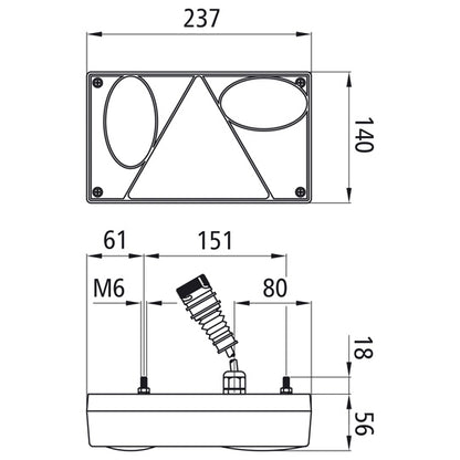 Multipoint LED, 24 V, right, 0.15 m, 7-pin ASS, with RFS