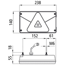 Multipoint V LED, 24 V, left, brake light LED, 2.5 m, 7-pin ASS