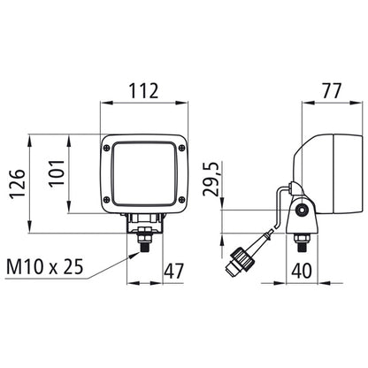 Reversing light, 24 V, 2.50 m, 2-pin ASS, 70W, H3