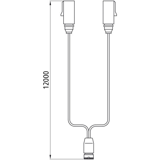 Supply cable, 2 x 7-pin plug ASS LP 30, 12000 mm
