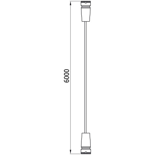 Main cable, 2 x 17-pin ASS LP 30, 6000 mm 15-core