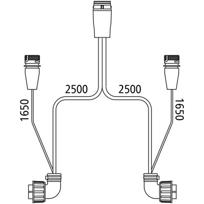 Distribution cable, 17-pin LP 20, 2 x 7-pin ASS, 2500 mm