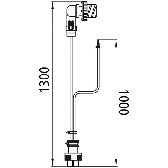 Rear light supply cable, left, 7-pin ASS plug, 1300 mm