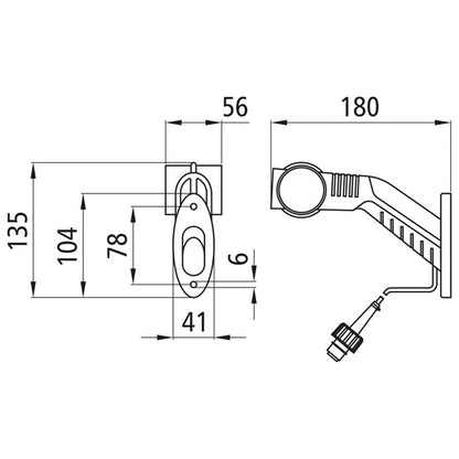Superpoint III LED, 24 V, left, rt/ws/ge, 0.75 m, 2-pin ASS