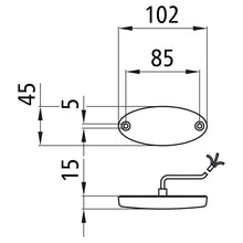Flatpoint II LED, 24 V, position light, white, 0.50 m, open end