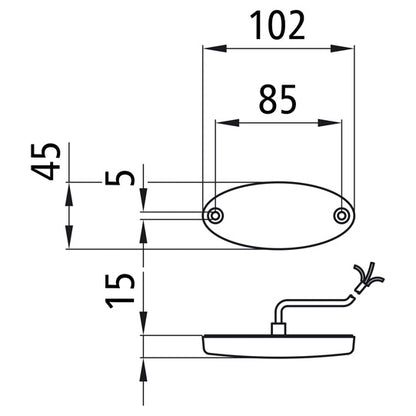 Flatpoint II LED, 24 V, position light, white, 0.50 m, open end