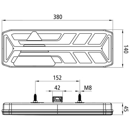 EcoLED III, 24 V, left, 7-pin ASS, triangular reflector