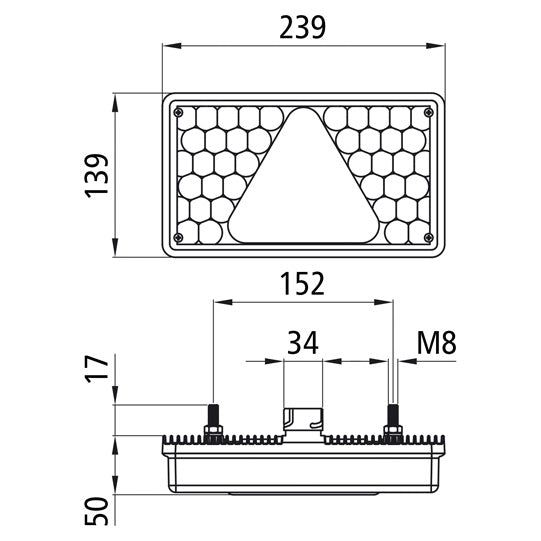 MultiLED, 12 V, left, 7-pin ASS, with triangle, NSL, RFS, SML