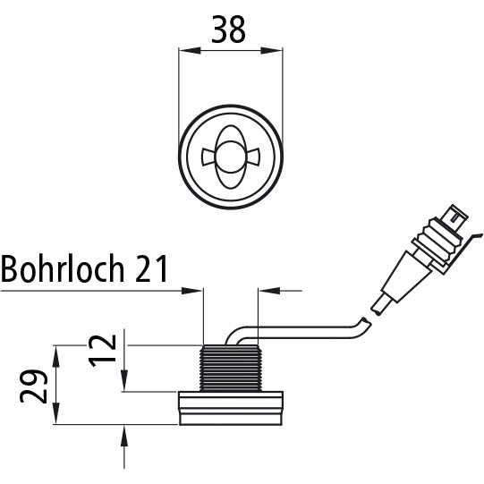 Monopoint II LED, 12/24 V, pose light white, flat,0,25,Supers.