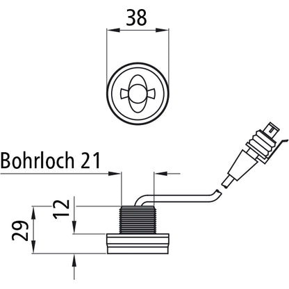 Monopoint II LED, 12/24 V, pose light white, flat,0,25,Supers.