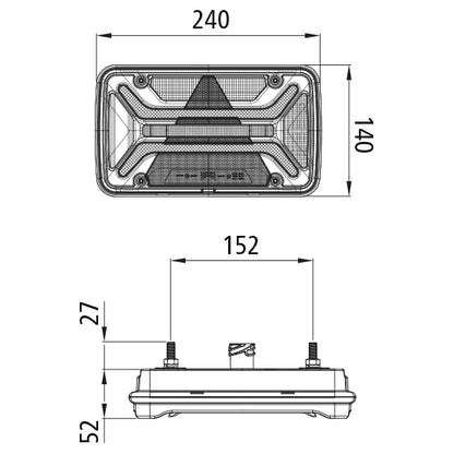 MultiLED III, 12/24 V, right, 7-pin AMP, delta
