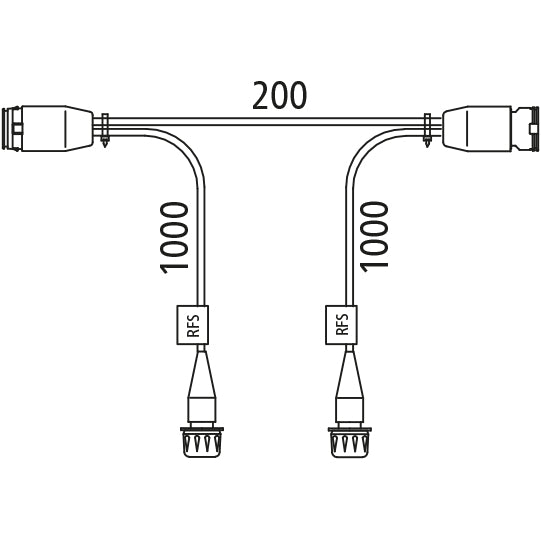 Intermediate adapter main cable 17-pin LP20/LP30 + 2x2-pin