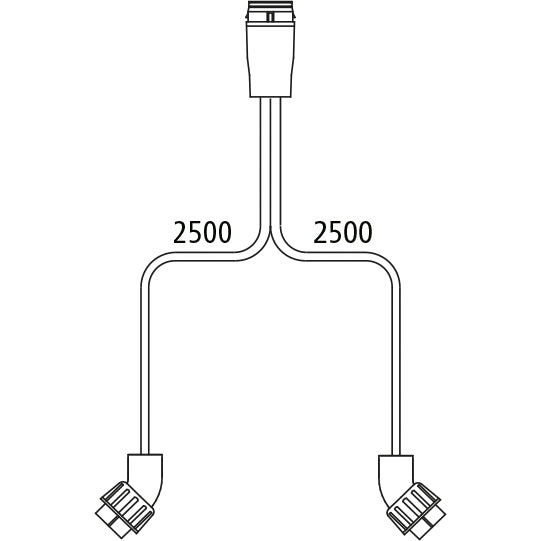Distribution cable, 17-pin LP 20, 2 x 7-pin ASS, 2500 mm