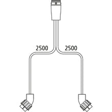 Distribution cable, 17-pin LP 20, 2 x 7-pin ASS, 2500 mm