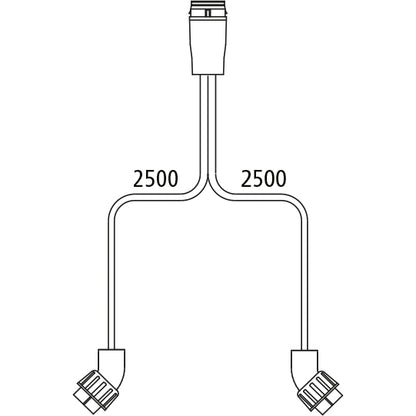 Distribution cable, 17-pin LP 20, 2 x 7-pin ASS, 2500 mm