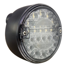 2-function light LED, 12/24 V, 140 mm Ø, 0.58 m, 3-pin AMP