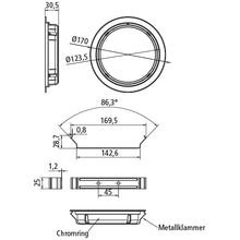 Holder with chrome ring for Ecoround lights