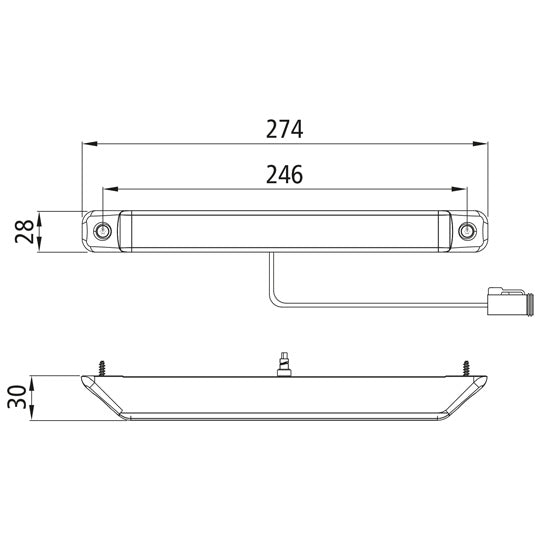 Linepoint II LED, 12/24 V, rear, brake light, 0.25m, German,OEM