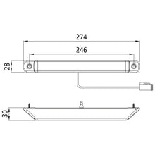 Linepoint II LED, 12/24 V, rear, brake light, 0.25m, German,OEM