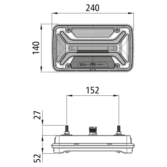 MultiLED III Truck, 12/24 V, left, 7-pin AMP, 1 x 2-pin, OEM