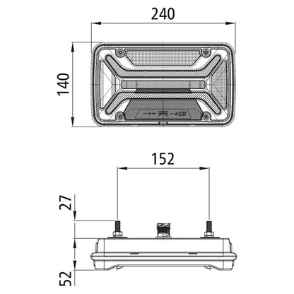 MultiLED III Truck, 12/24 V, re, 7-pin AMP, 1 x 2-pin, OEM