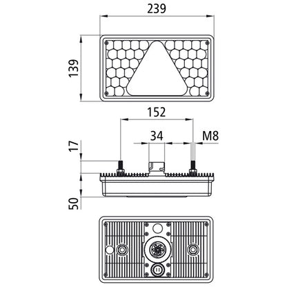 MultiLED, 24 V, left, 7-pin AMP + 2-pin ASS,w.LCG,NSL,RFS,SML