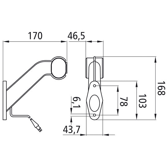 Superpoint II, 12V, R, 0.75m, standard, 2-pin connector