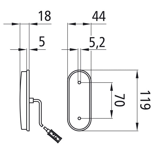 Unipoint LED vertical, 24 V, SML, 1.5 m, P&amp;R, OEM