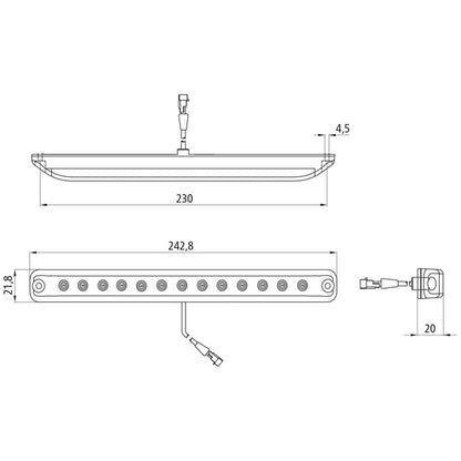Linepoint I LED, 12/24 V, 0.15 m, 2-pin AMP
