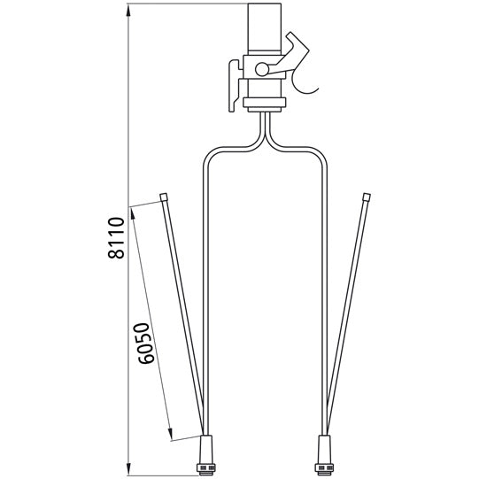Supply cable,15-pin plug, 2x 5-pin bay.8110mm,2xDC