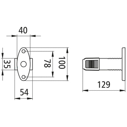 Superpoint IV LED, 12/24 V, left, straight, rt/ws/ge, 1.00 m,DC