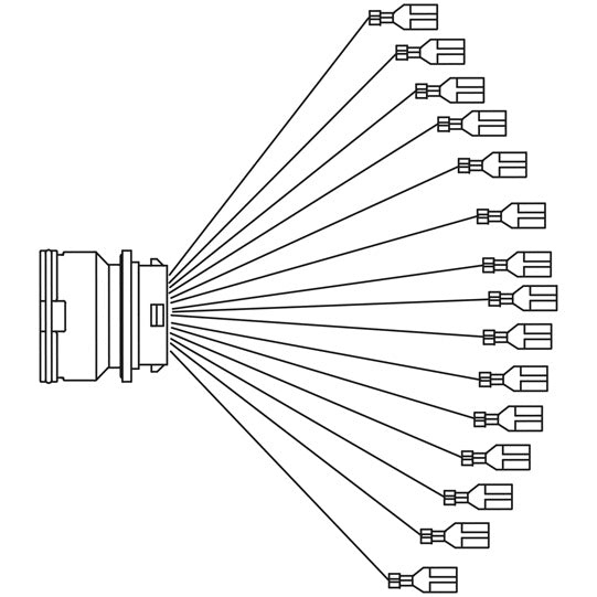 Plug-in housing 17-pin, special assignment, pin, pre-sold