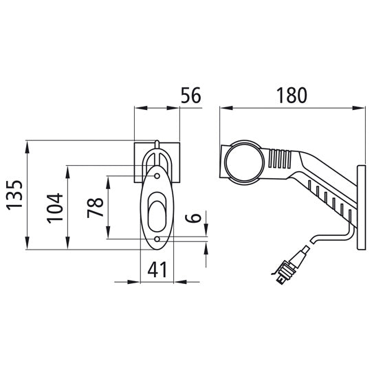Superpoint III LED, 24 V, li, rt/ws/ge,1.5m,2-pin Superseal,OEM