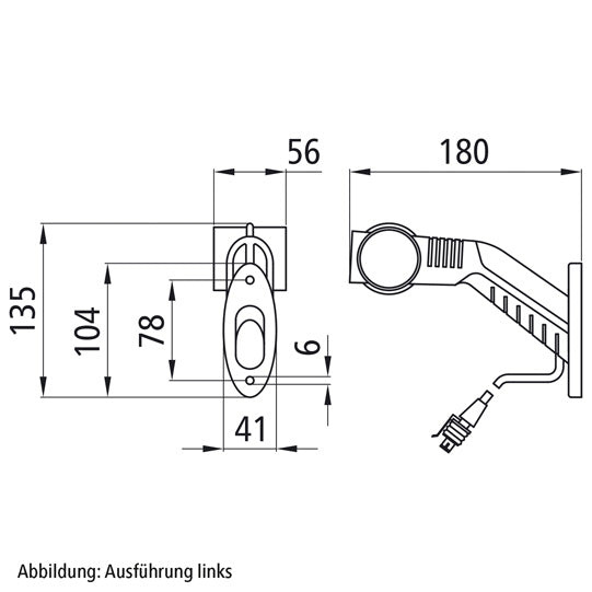 Superpoint III LED, 24 V, re, rt/ws/ge,1.5m,2-pin Superseal,OEM