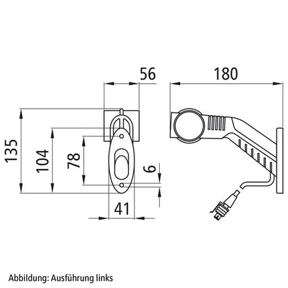 Superpoint III LED, 24 V, re, rt/ws/ge,1.5m,2-pin Superseal,OEM