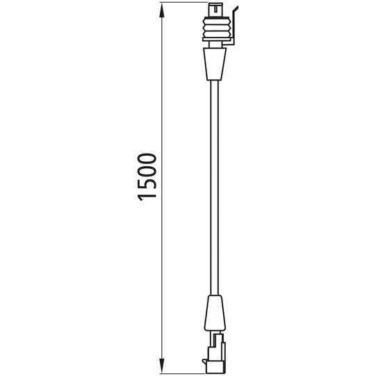 Extension cable, 2-pin AMP, 1500 mm, socket/pin
