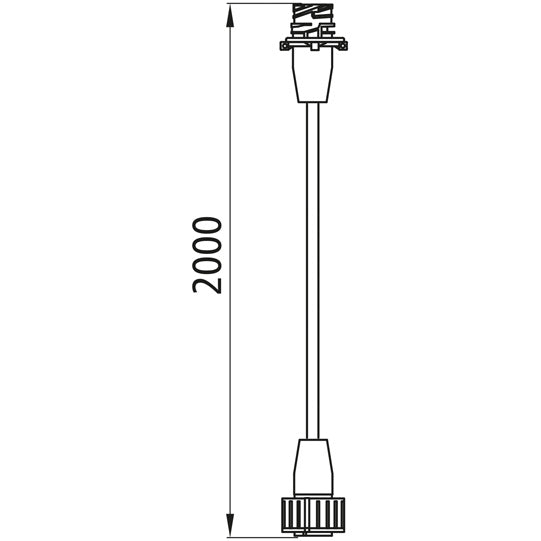 Extension cable, 7-pin AMP, 2 m, pin/socket, fully occupied