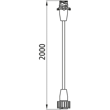 Extension cable, 7-pin AMP, 2 m, pin/socket, fully occupied