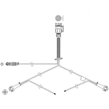Supply cable, 13-pin plug, 2x5-pin bay. 6100 mm, 2 x DC