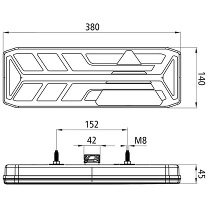 EcoLED III, 24 V, right, 7-pin ASS, triangular reflector, OEM